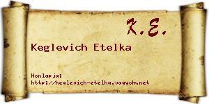 Keglevich Etelka névjegykártya